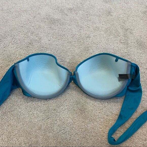 VICTORIA’S Secret Bombshell blue bikini top Sz 34DD/M/L/12 - Picture 6 of 8